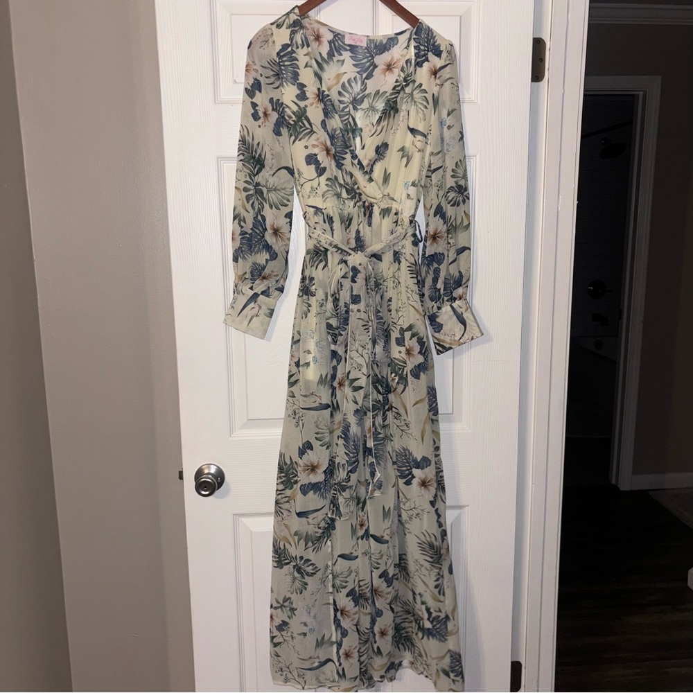 Pink Lily Floral Maxi Dress